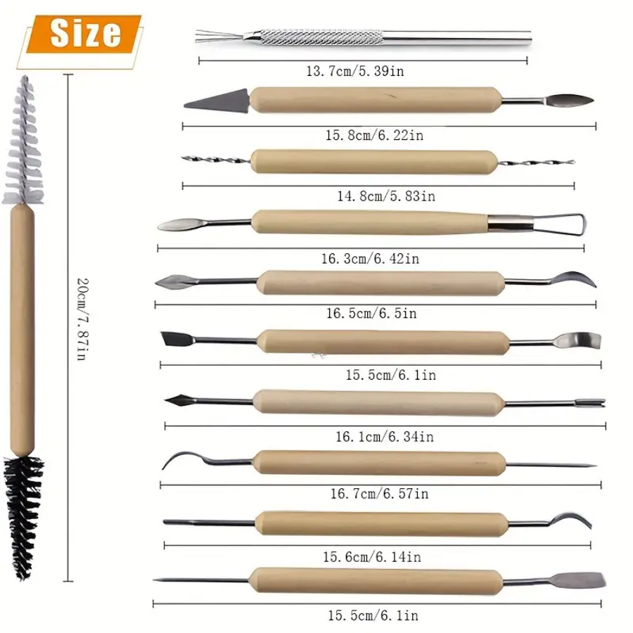 11pcs/set Pottery Tools  Wood  - Pocket Knife Ceramic recension och pris