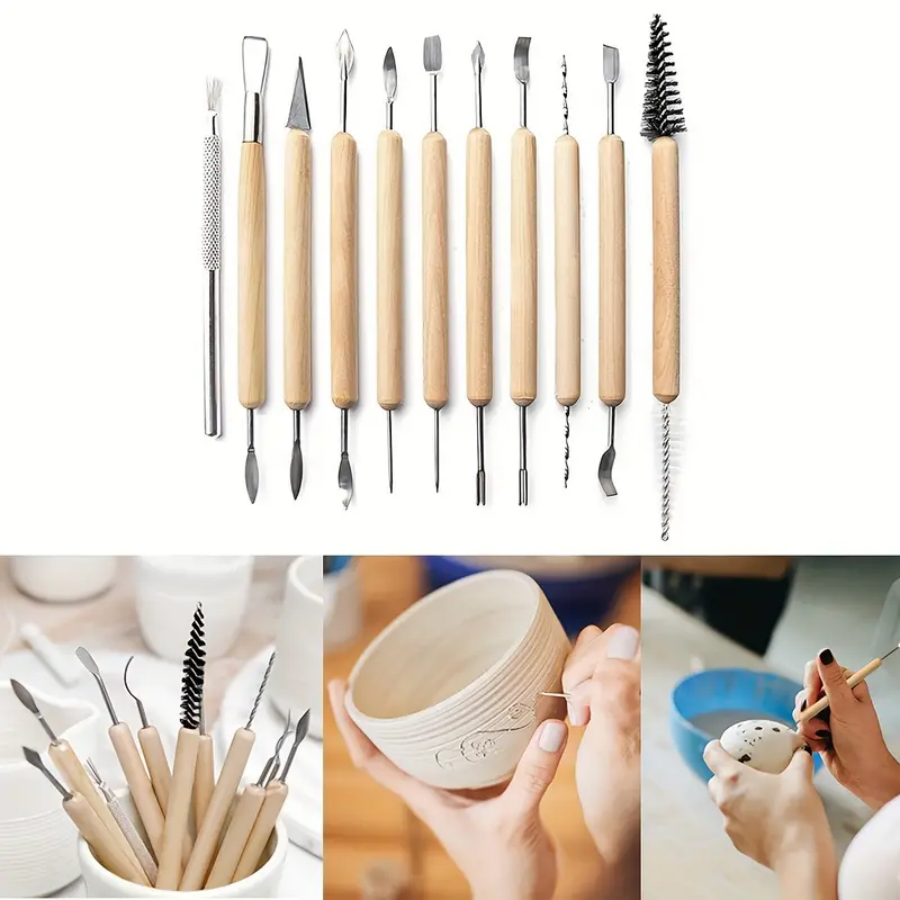 11pcs/set Pottery Tools  Wood  - Pocket Knife Ceramic recension och pris