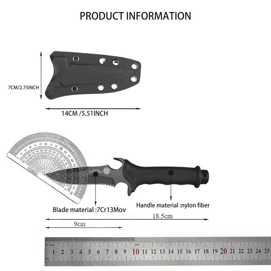 High-hardness Straight Knife 7 - Edc Fixed Blade Deep Carry recension och pris