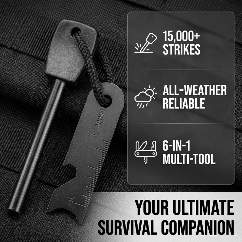 Multi-Function Wooden Handle M - Ferro Rod Striker recension och pris