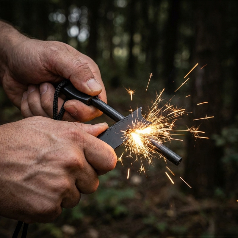 Multi-Function Wooden Handle M - Ferro Rod Striker recension och pris