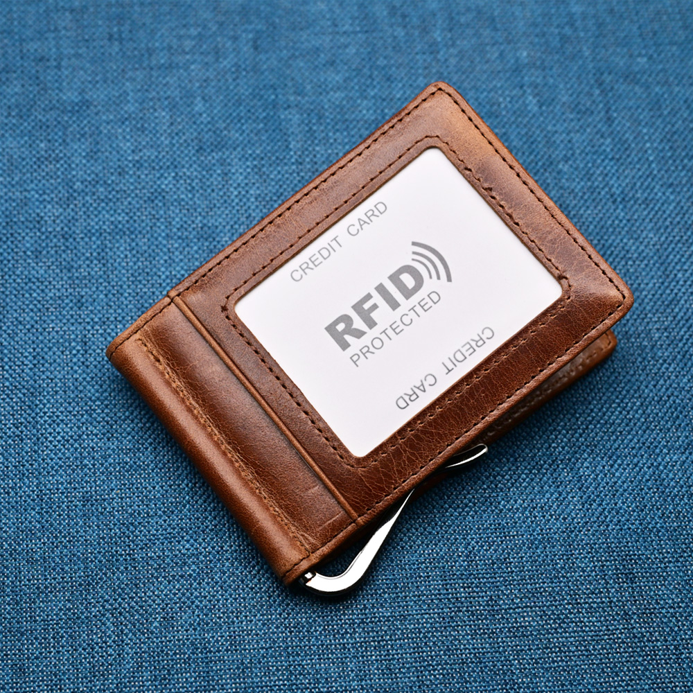 Genuine Leather Mens Wallet Mo - Money Clip Magnetic recension och pris