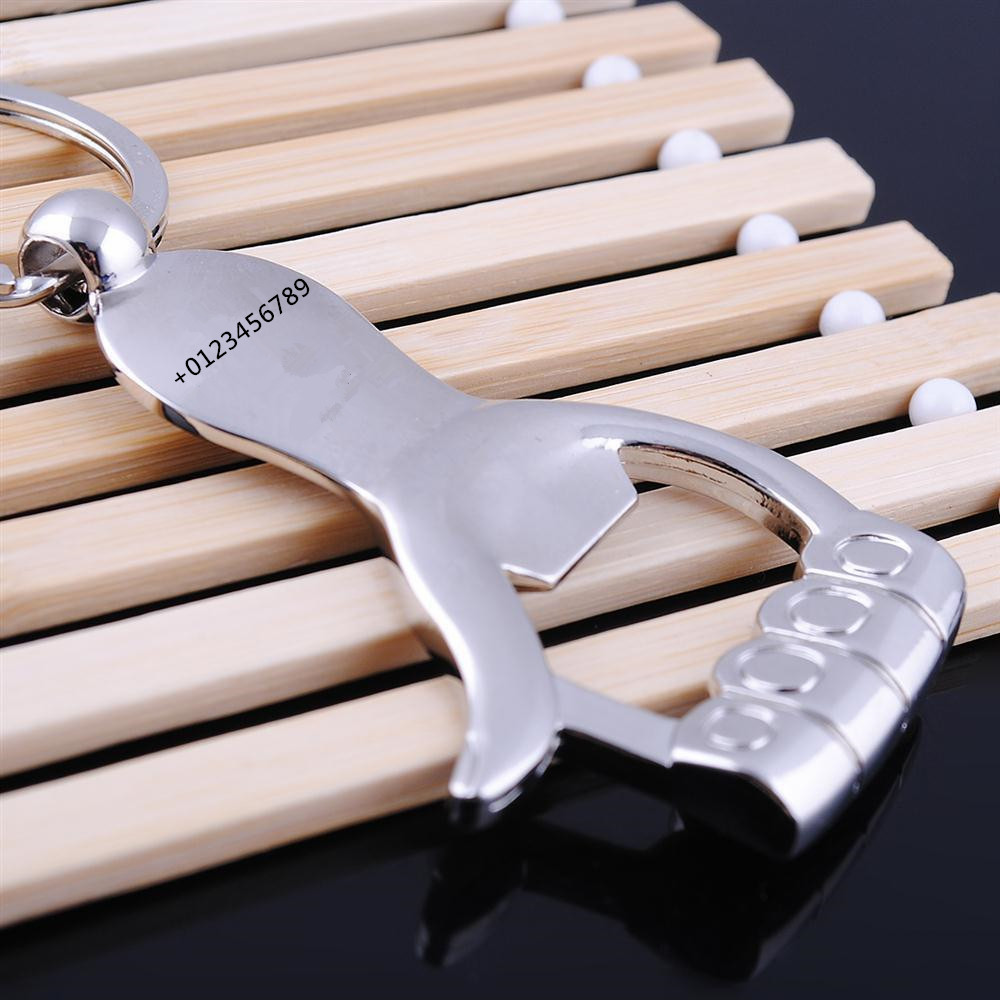 Custom Text Logo Keychain Thum - Bottle Opener Keyring recension och pris