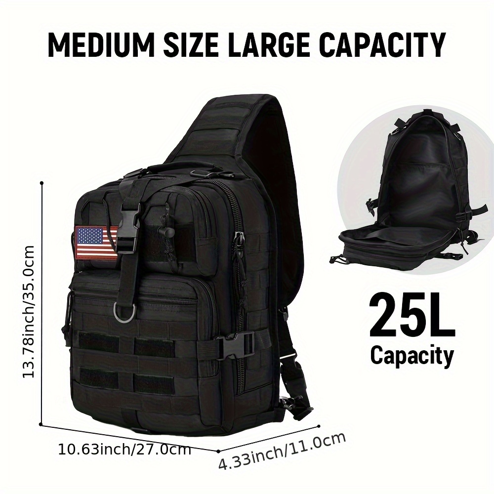 1pc 6.6gal Tactical Sling Back - Edc Gear Every Day Carry recension och pris