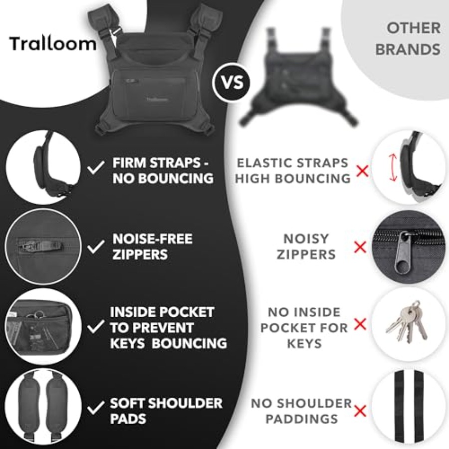 Running Chest Pack Reflective  - Leather Edc. Carry Pouch recension och pris