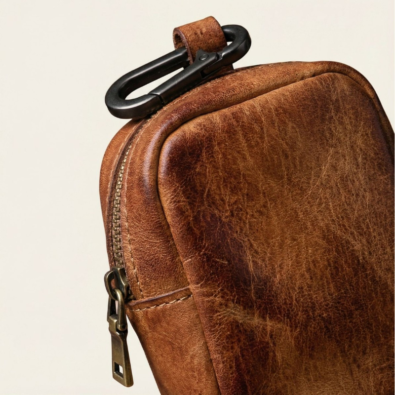 Rugged Vintage Leather Mini Cl - Leather Edc. Carry Pouch recension och pris