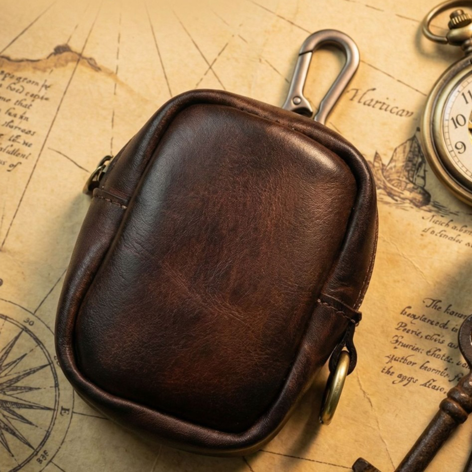 Rugged Vintage Leather Mini Cl - Leather Edc. Carry Pouch recension och pris