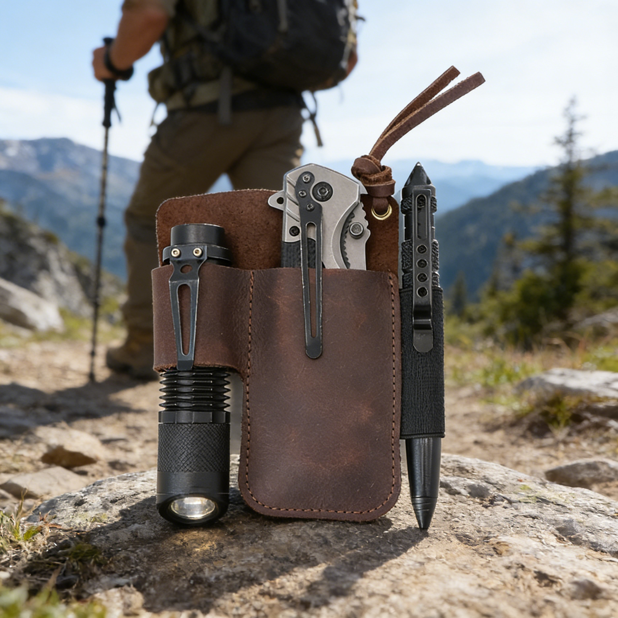 EDC Leather Flashlight Tool Ho - Edc Carry Pouch recension och pris