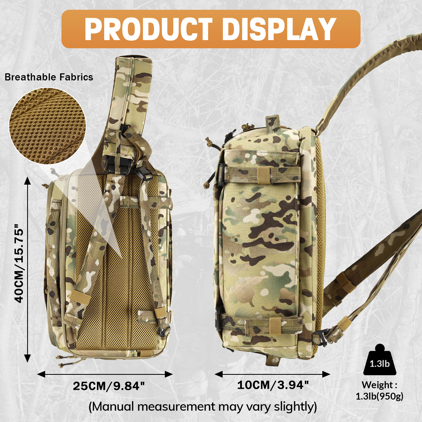 VOTAGOO 13L Tactical Sling Bag - Edc Concealed Carry Backpack recension och pris