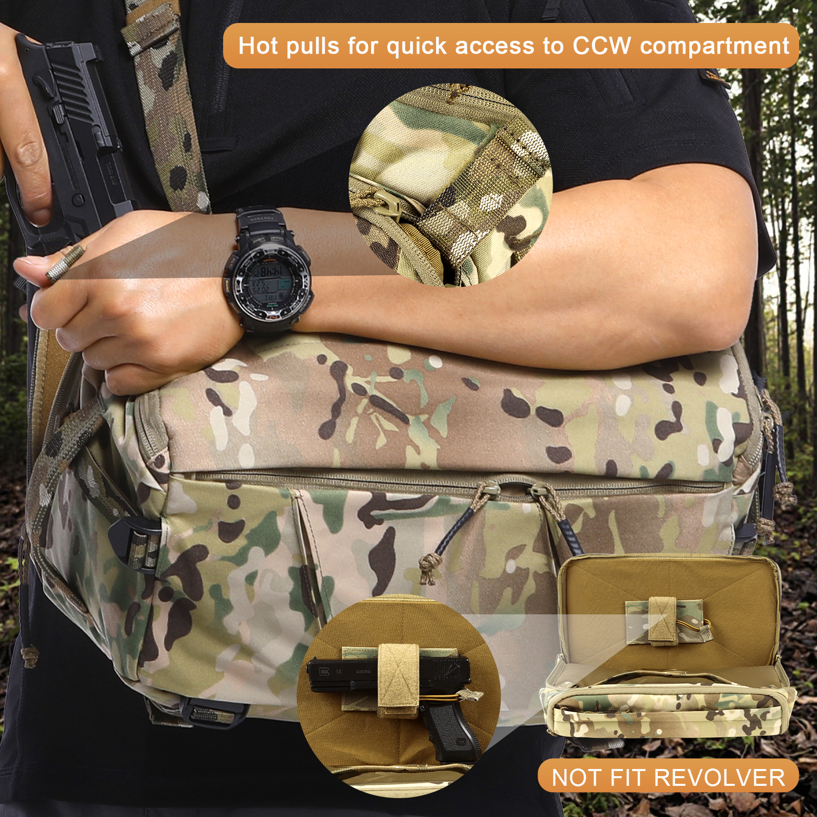 VOTAGOO 13L Tactical Sling Bag - Edc Concealed Carry Backpack recension och pris