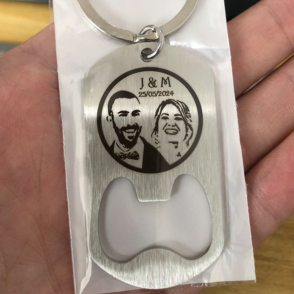 Custom Company Logo Stainless  - Bottle Opener Keyring recension och pris