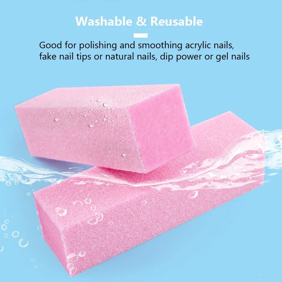 2Pcs Nail Buffer Blocks 4-Side - Nail File Titanium recension och pris