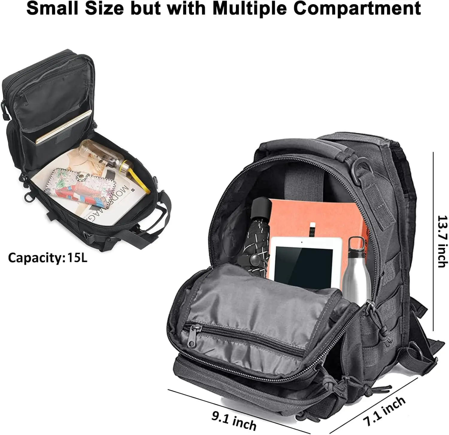 Tactical Sling Backpack Should - Edc Concealed Carry Backpack recension och pris