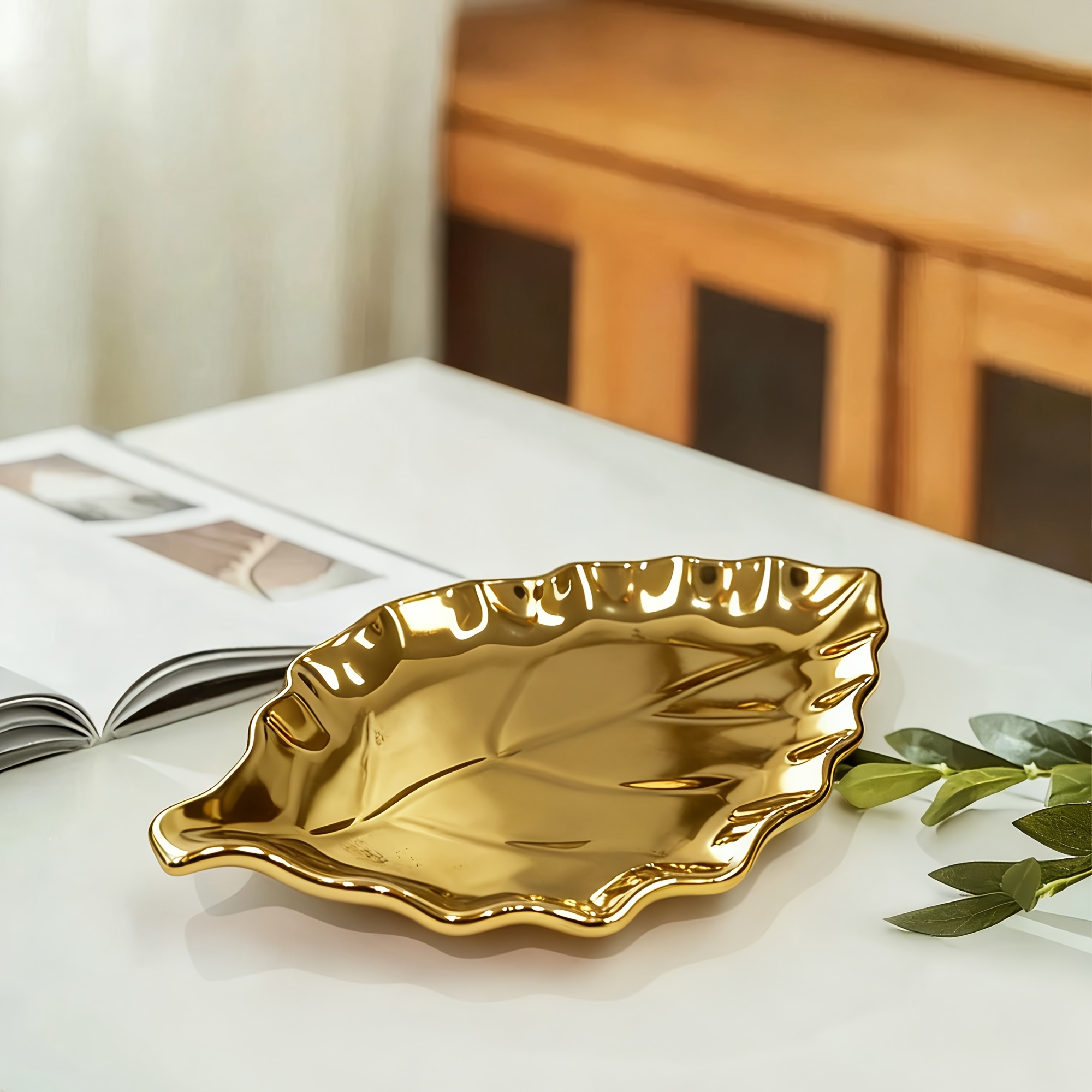 1pc Light Luxury Golden Leaf S - Pocket Knife Ceramic recension och pris